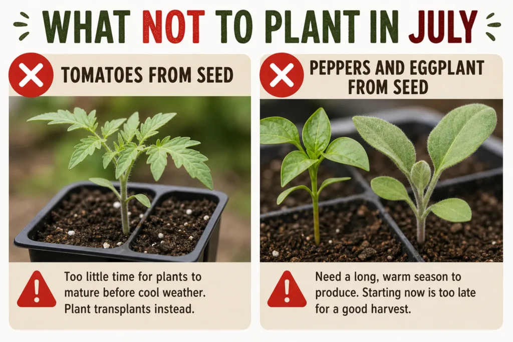 What NOT to Plant in July